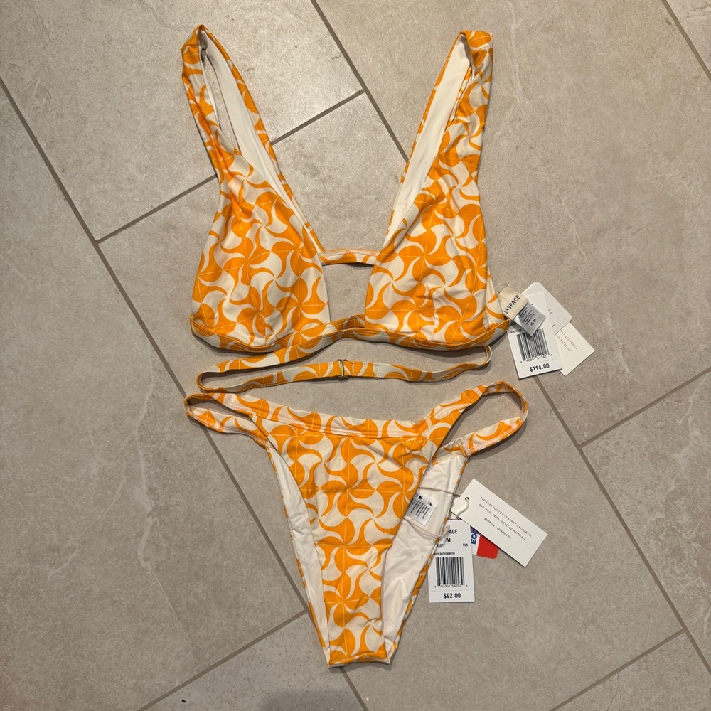 Yellow Patterned Bikini Set - Picture 3 of 4